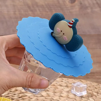 1 Pcs Silicone Drink Cup Lids 10cm Creative Round Mug Cover Reusable Anti