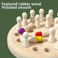 Wooden Memory International Board Game, Wooden Matching Stick Chessboard