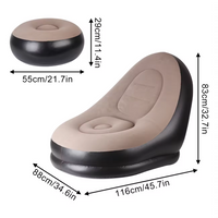 Comfortable Inflatable Sofa Set with Footrest 2pcs Air Lounge Chairs for