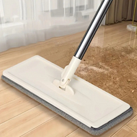 Adjustable Cotton Bucket Scratch Mop with Washable Pads, Hands-Free
