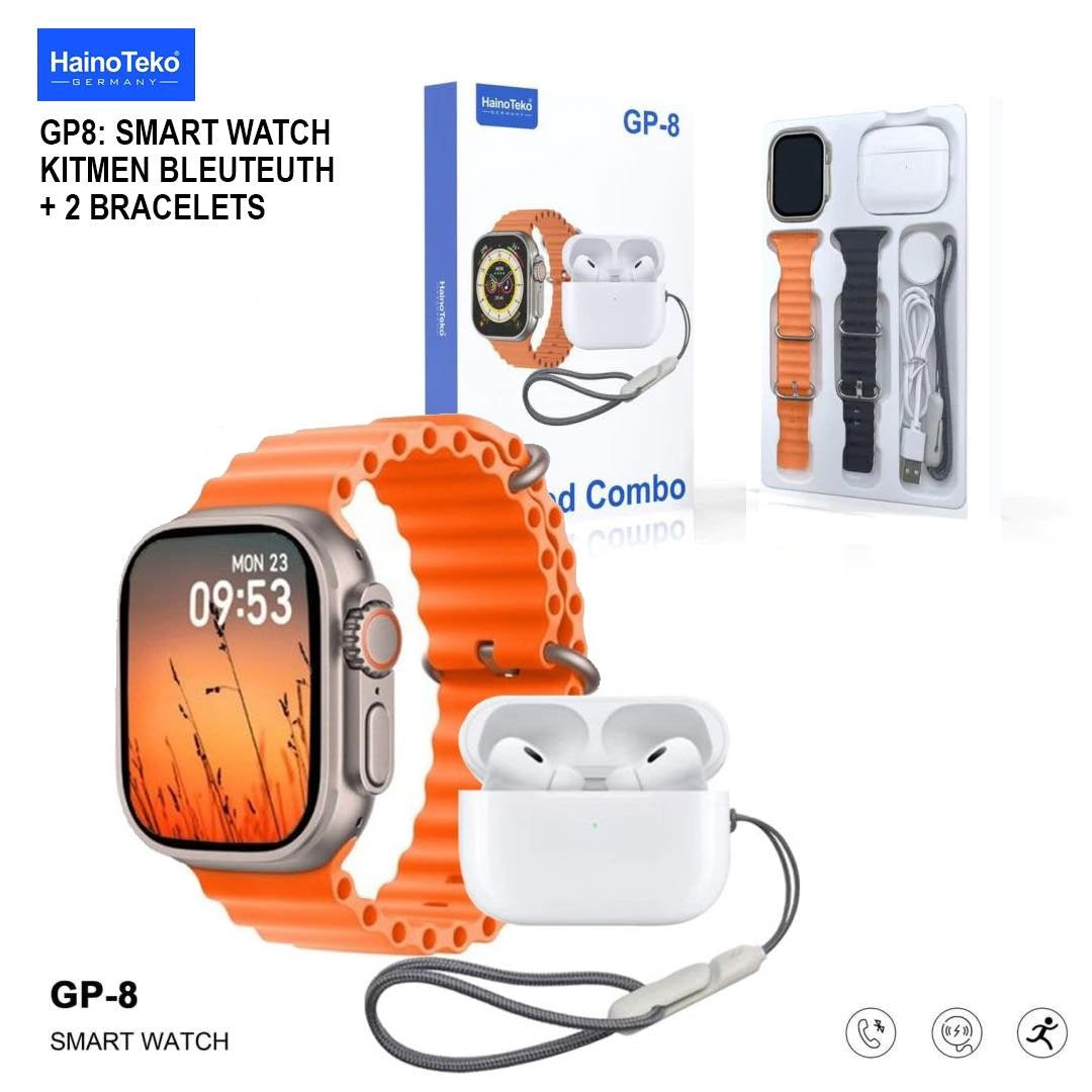 Haino Teko 2 Strap Smart Watch Gp-8 Valued Combo 2025 Series 8 Ultra Smart