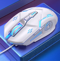 Silver Carved Mechanical Gaming Mouse, Wired, Suitable for Desktop and