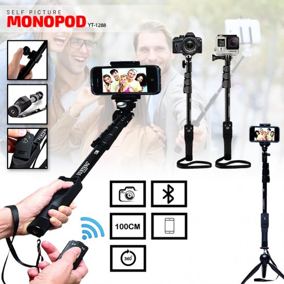 Yunteng Yt-1288 Bluetooth Selfie Monopod Extendable Handheld Pole with