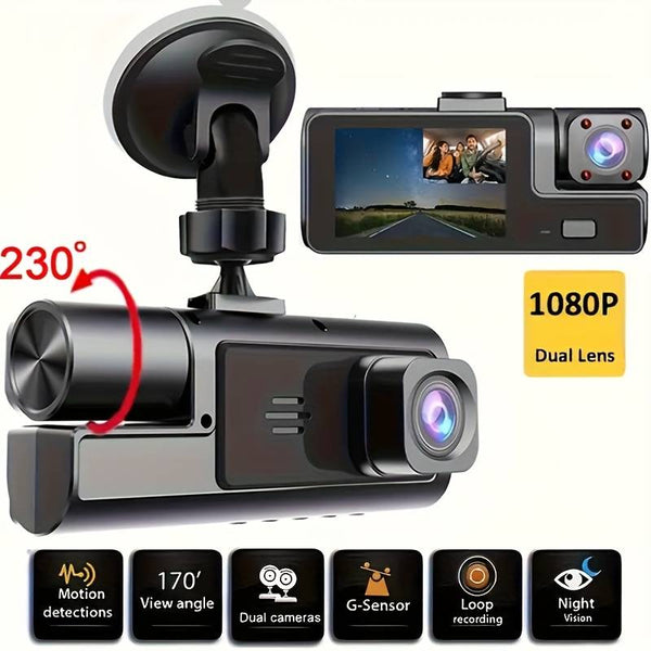 Dash Cam Front and Inside, HD 1080p Recording Car Dvr Cam with 170 Wide