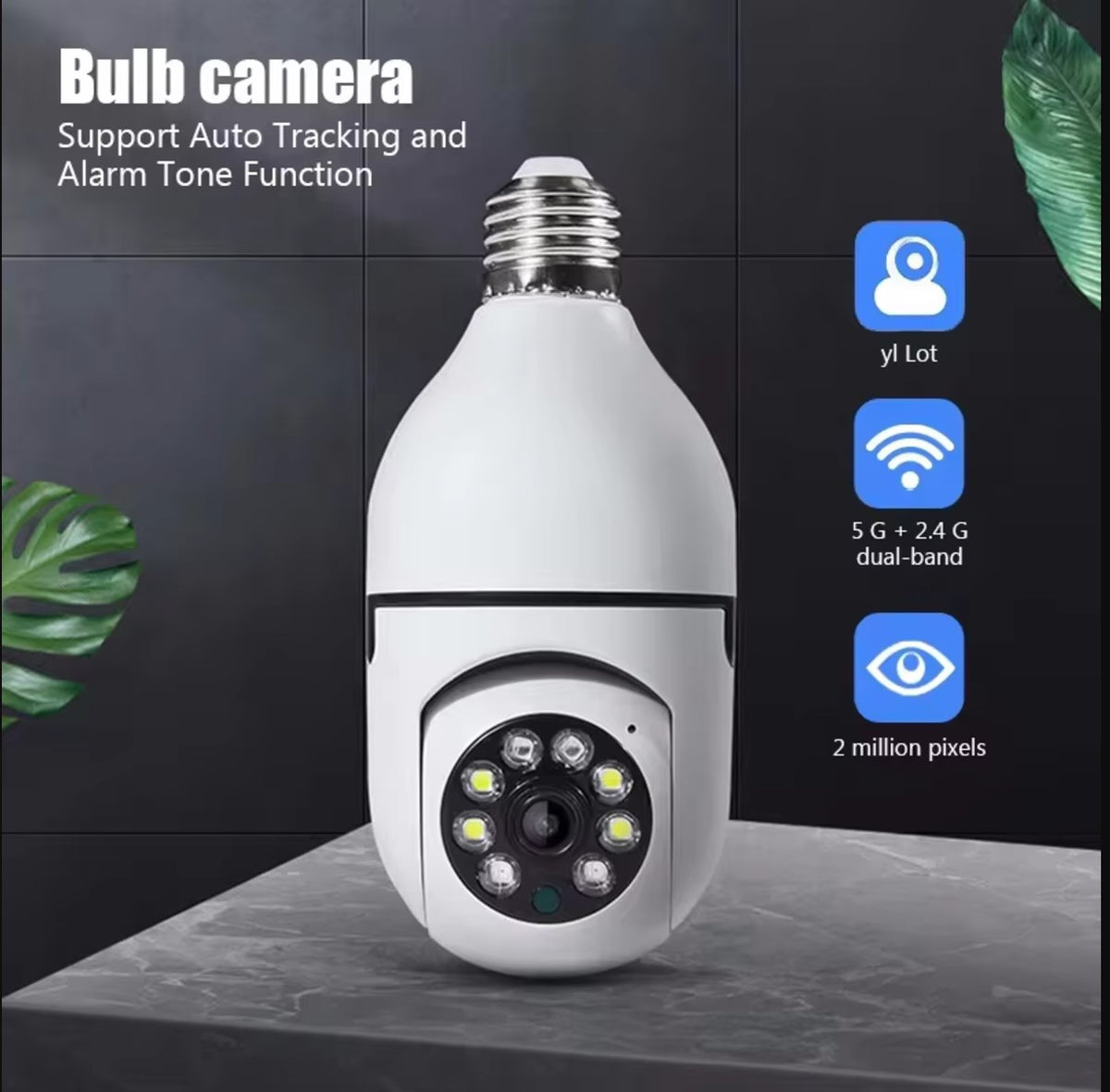 Bulb Wifi Surveillance Camera Wireless Night Vision HD Automatic Human
