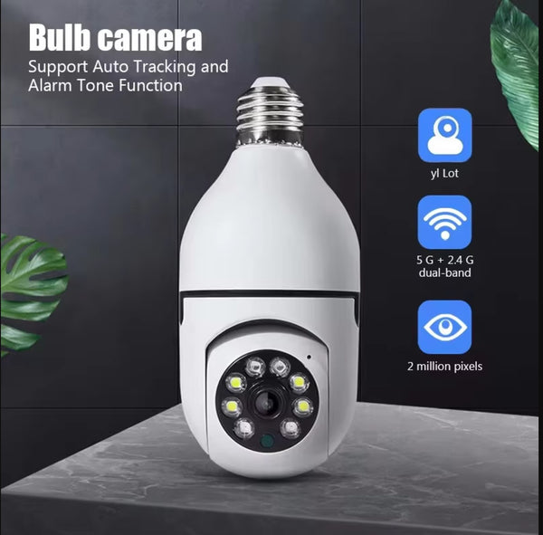 Bulb Wifi Surveillance Camera Wireless Night Vision HD Automatic Human