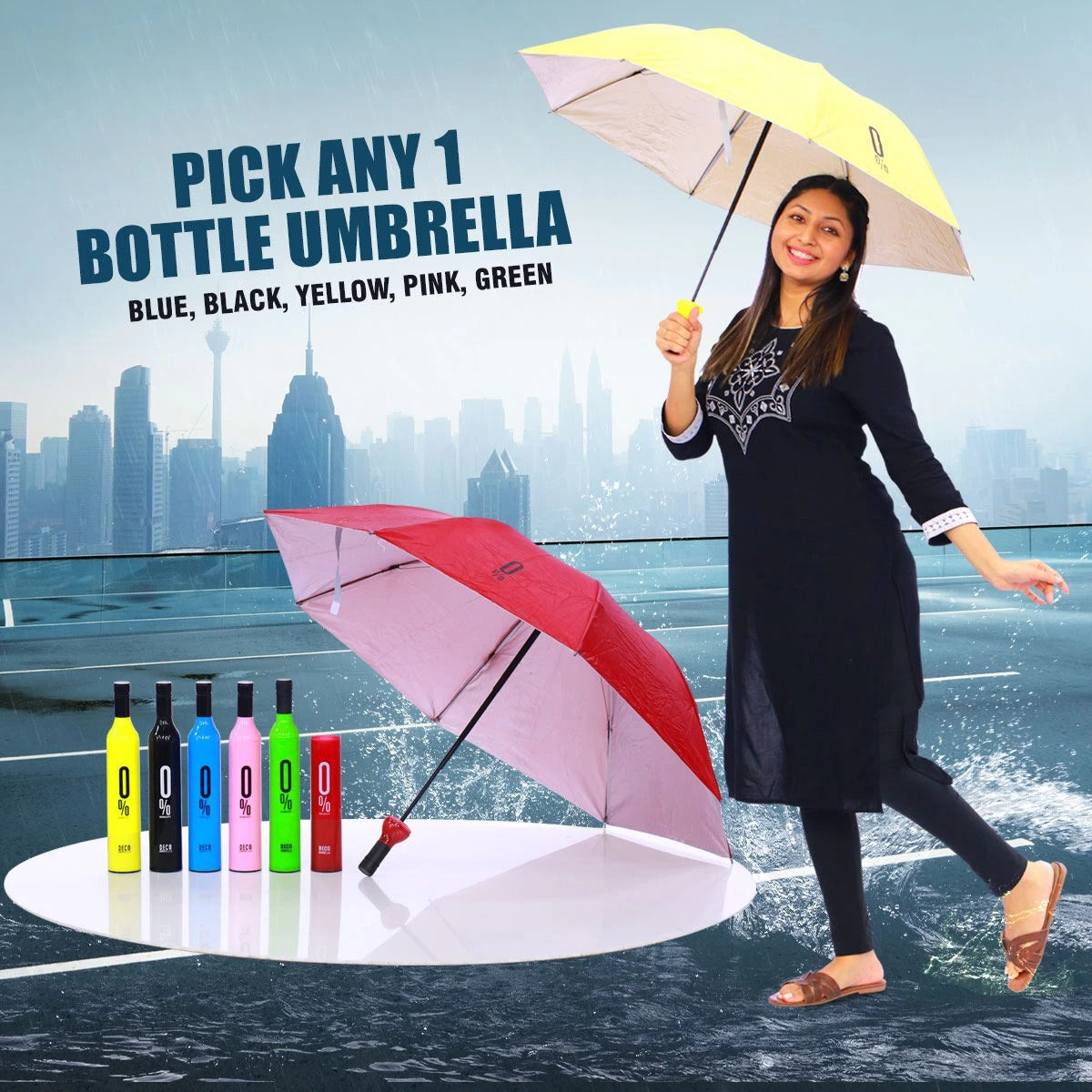 Umbrella Windproof Double Layer Bottle Umbrella for Men, Umbrellas Rain Big