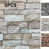 5pcs 3d Wall Stickers Wallpaper Foam Soft Tiles, Bedroom Faux Brick