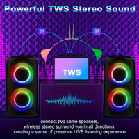 Hy3317 High-Power Wireless Speaker with a Subwoofer - Stylish Black