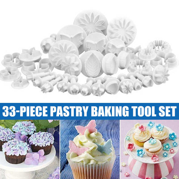 33 Pieces / Set Sugarcraft Cake Decoration Tool Set Fondant Diver Cutters