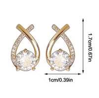 Vintage Cross Stud Earrings for Women Girls Korean Style Gold / Silver