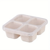High-quality Wheat Straw 4-Compartment Divided Bento Lunch Box with