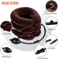 Health Care Cervical Neck Traction Air Bag with 3 Layer Inflatable Pillow