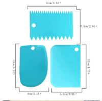 3pcs/set Colorful Plastic Cream Scraper DIY Cake Cutter Pastry Tools