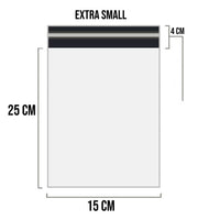 White Shipping Bag Recycled Poly Mailer Flyers Upto 500 Bags [15cm X 25cm +