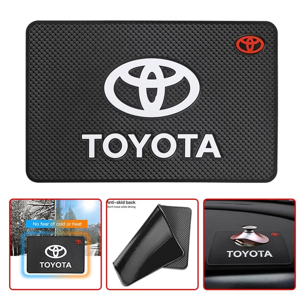Car Logo Anti Slip Mat Phone Holder - Toyota Red White Wording