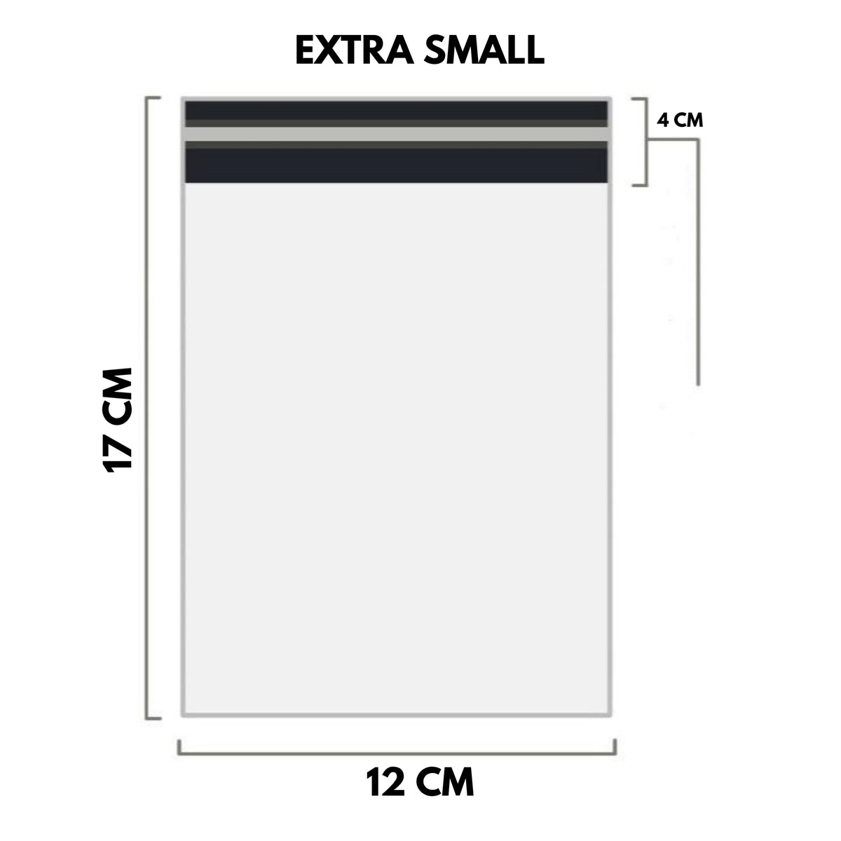 White Shipping Bag Poly Mailer Flyers - [17cm X 12cm+4cm - Extra Small]