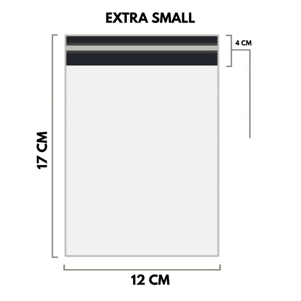 White Shipping Bag Poly Mailer Flyers - [17cm X 12cm+4cm - Extra Small]