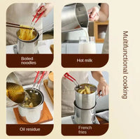 Versatile Stainless Steel Deep Fry Pot - Crispy Tempura, Fries, Chicken |