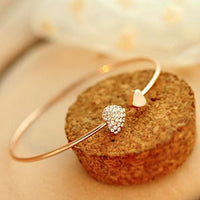 Gold Plated Heart Crystal Bracelet Bangle