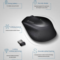 Logitech M280 2.4GHz USB Wireless Mouse with USB Nano Receiver 1000dpi Mouse