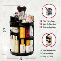 360 Rotating Makeup Organizer, DIY Adjustable Makeup Carousel Spinning