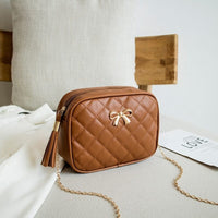 2025 Fashion Female Shoulder Bag Rhombus Embroidered Solid Color Chain Women