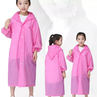 Kids Children Raincoat Rainsuit Long Hoodie Cover Waterproof Rain Poncho