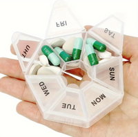 Circular 7-Day Pill Organizer Box Portable Weekly Medicine Holder