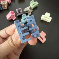 50pcs Mini Solid Color Hairpin Set Cute Rectangular Plastic Hairpin