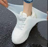 Pair of Silicone Shoe Covers - Waterproof and Rainproof, Reusable and