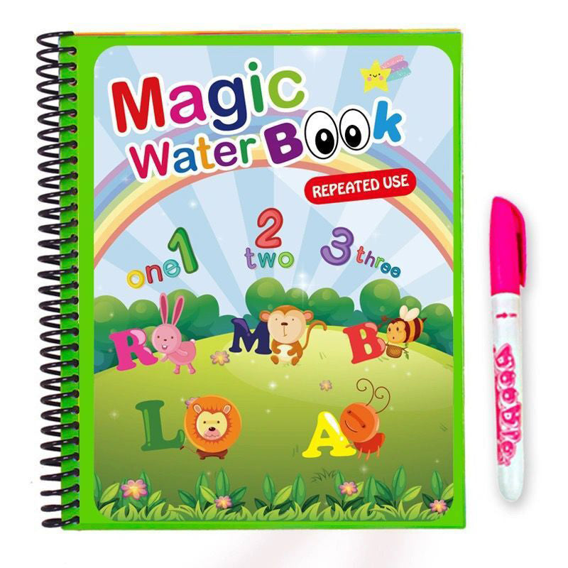1 Book + 1 Pen Reusable Coloring Book Magic Water Painting Book Sensory