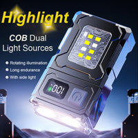 COB LED Adjustable Keychain Flashlight with Magnetic Base