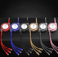 Binboom 3-in-1 Retractable Multi Fast Charger Cable with Type