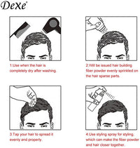 Dexe Black Colored Hair Building Fibers - Thickening Fiber for Women and Men