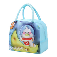 Portable Lunch Box Bag Cute Bento Pack Insulated with 3d Pattern
