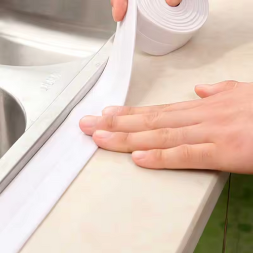 1-roll Self-Adhesive PVC Caulk Tape Waterproof, Mold-Proof Sealing Strip for