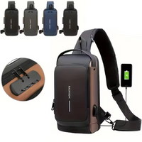 Luxury Waterproof Bag Men's Multifunction Anti-theft USB Shoulder Bag Man