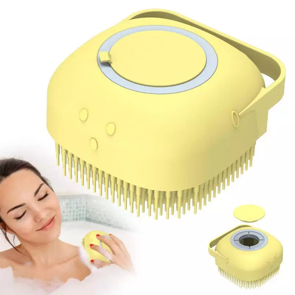 Bath Brush Silicone Scrubber Dispenser Multifunction Bathroom for Babies