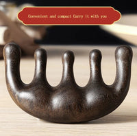 Sandalwood Hair Comb Scalp Relax Acupoint Massager Portable Wooden Handle