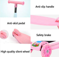 Foldable Kick Scooter Light-Up Wheels 3 Wheel Scooter 5 Height Adjustable