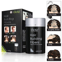Dexe Black Colored Hair Building Fibers - Thickening Fiber for Women and Men