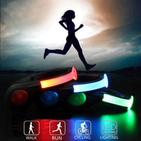 2 Pcs LED Luminous Shoe Clip Light Night Safety Warning Cycling Hiking