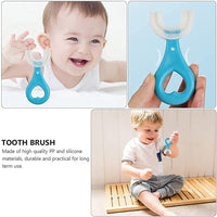 U-shape Silicone Kids Toothbrush with Heart Shape