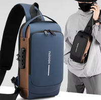 Luxury Waterproof Bag Men's Multifunction Anti-theft USB Shoulder Bag Man