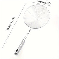 1pc Premium Stainless Steel Fine Mesh Skimmer Strainer - Kitchen Food Spider