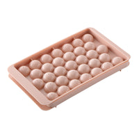 1pc Premium Plastic Ice Cube Tray 33-Cavity Round Diamond Design Food-Grade