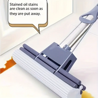 Floor Cleaning Squeeze Mop with Adjustable Telescopic Handle Squeegee