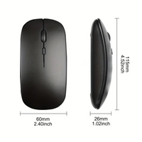 Wireless Mouse, Portable Slim Computer Mouse, Comfortable Hand Ergonomic &
