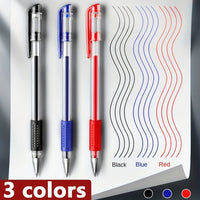 3 Pens + 20 Refills Gel Pen Set School Supplies Black Blue Red Ink Color